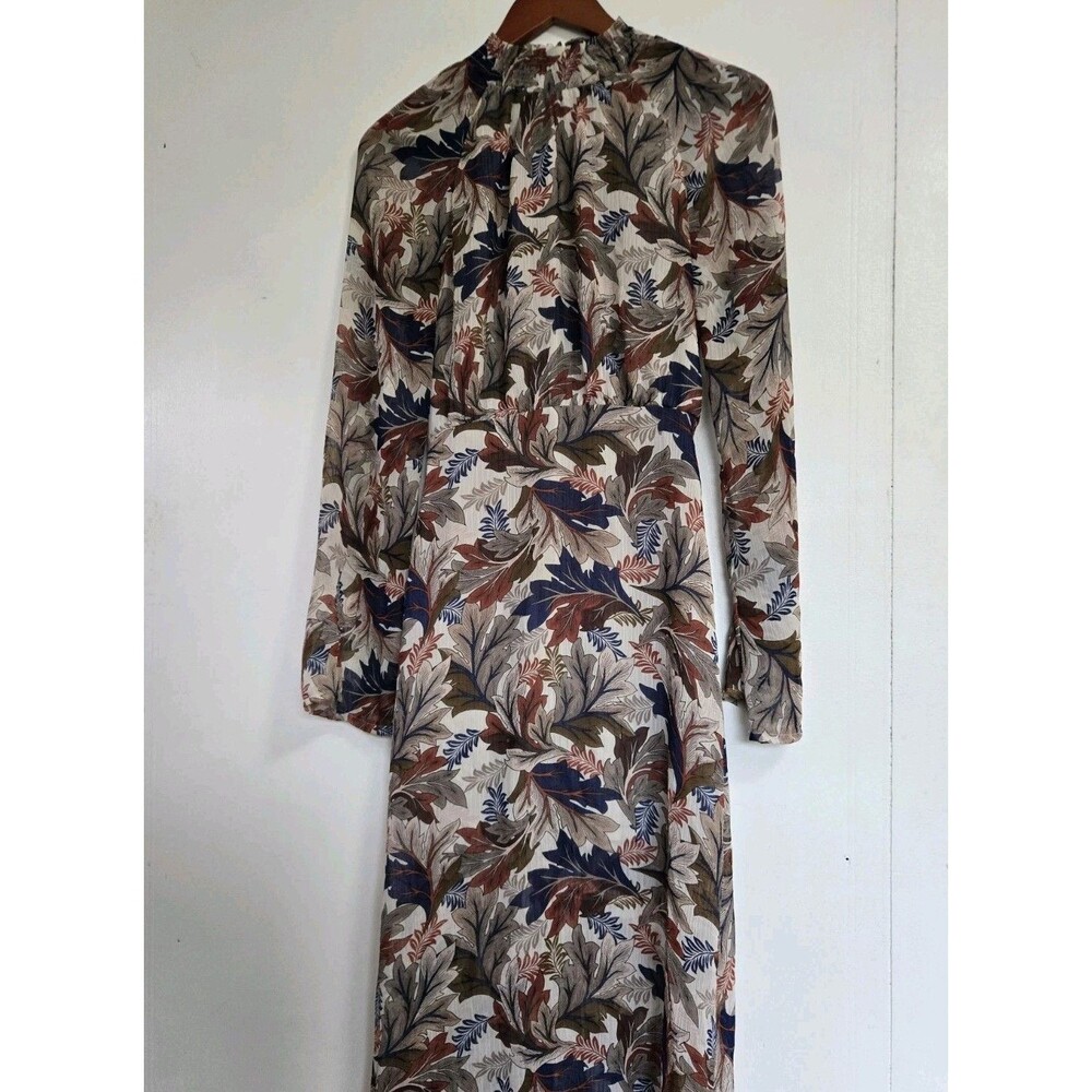 Forever 21 Dress‎ Womens S Boho Peasant Maxi Dark Floral Granola Whimsigoth Fall